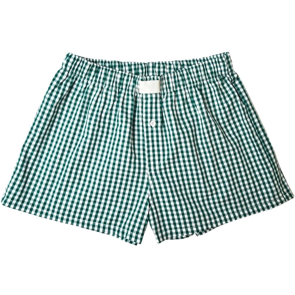 GUC Trendy Green Gingham Shorts